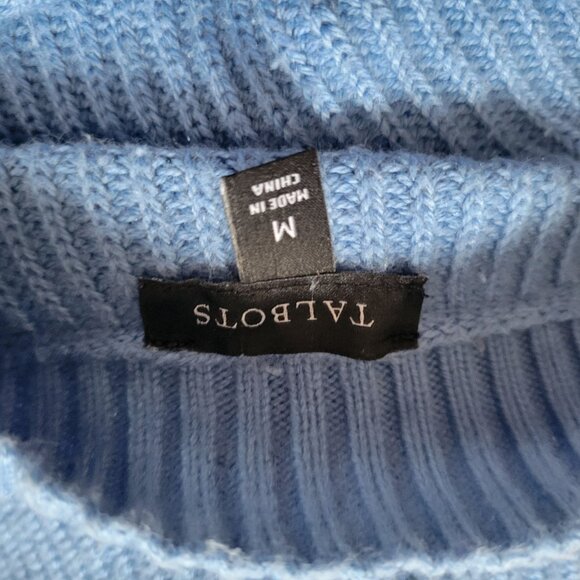 Talbots Blue Waffle Knit Sweater Womens M - Picture 4 of 5